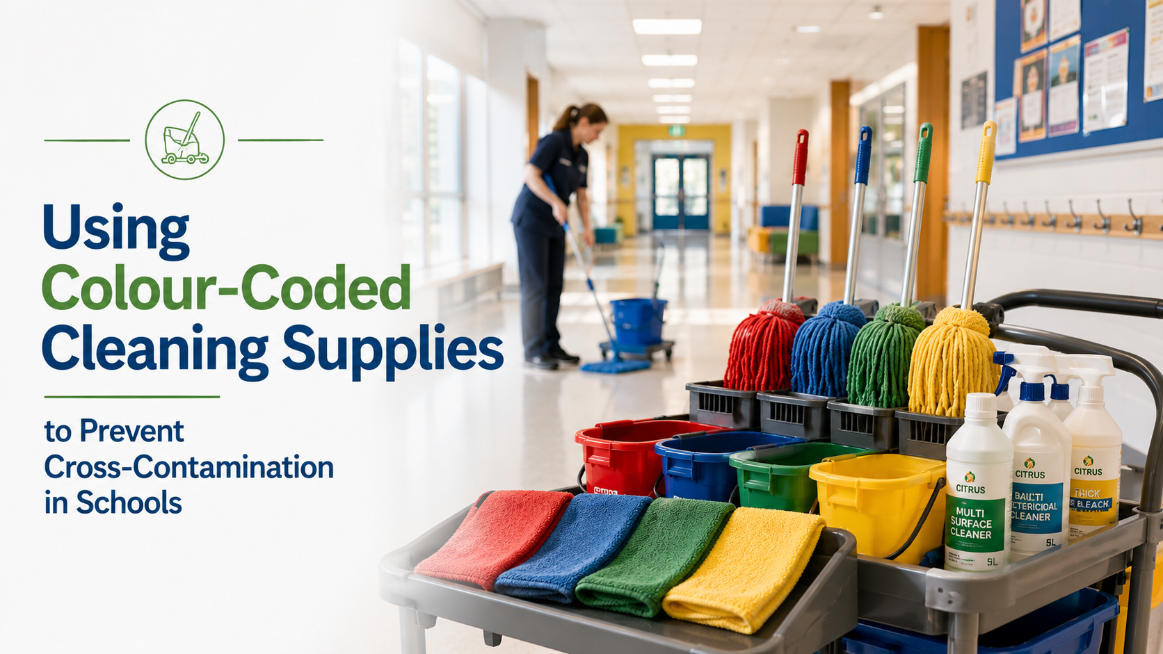 Using Colour-Coded Cleaning Supplies to Prevent Cross-Contamination in Schools