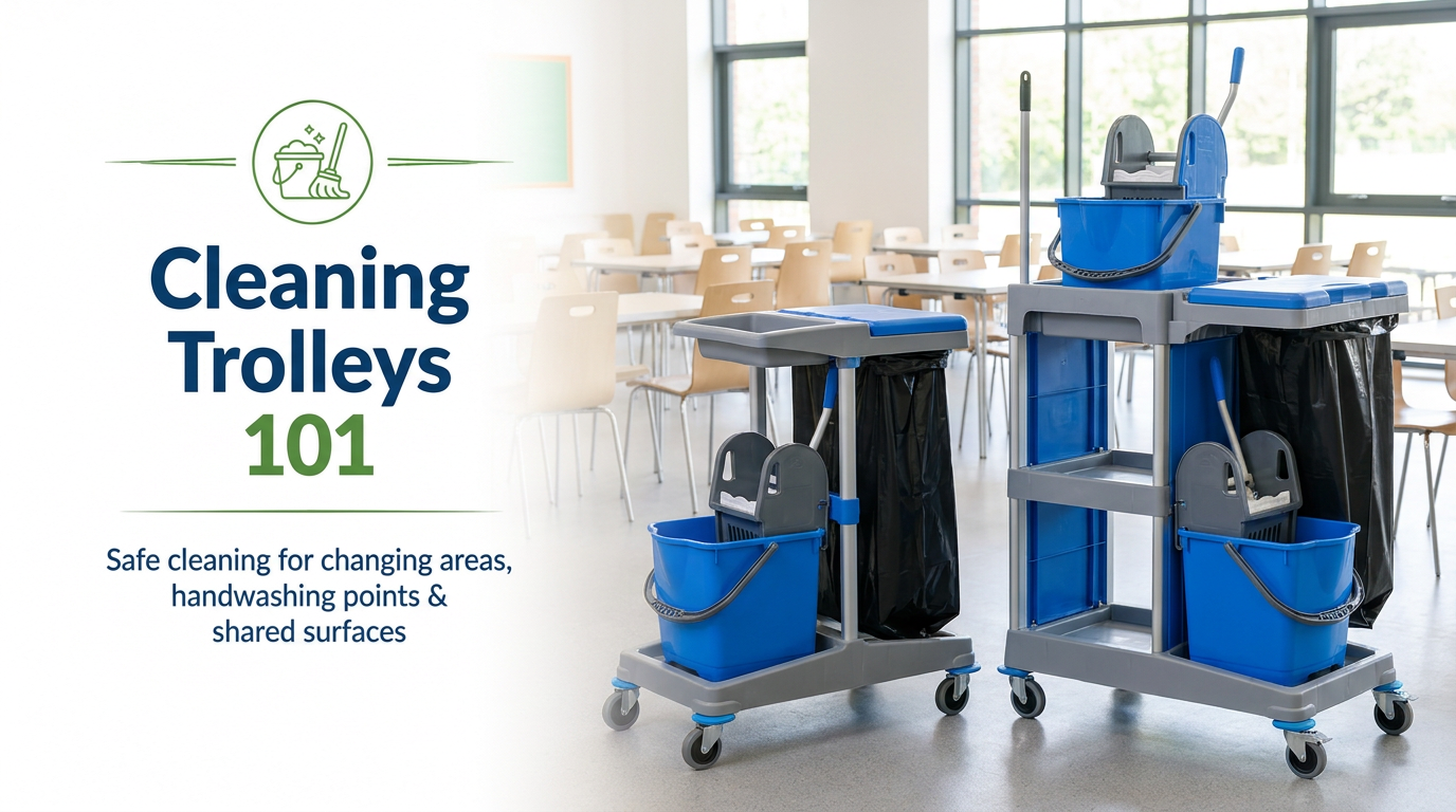 Cleaning Trolleys 101: How to Choose the Right Trolley for Your School or Site
